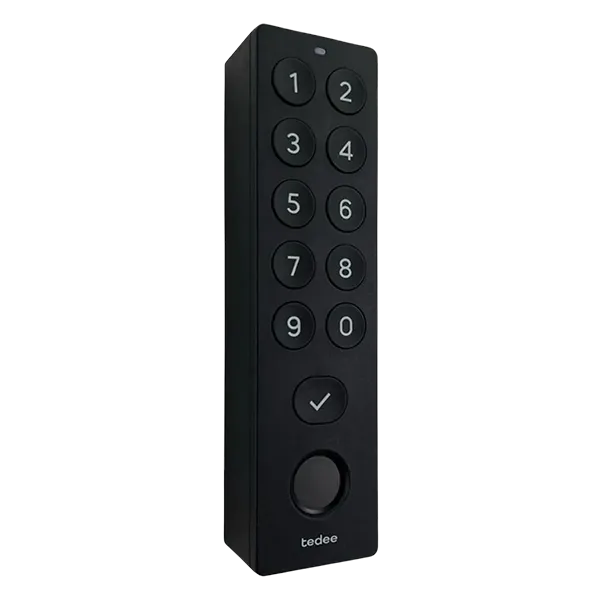 Tedee smart keypad with numeric buttons and fingerprint reader