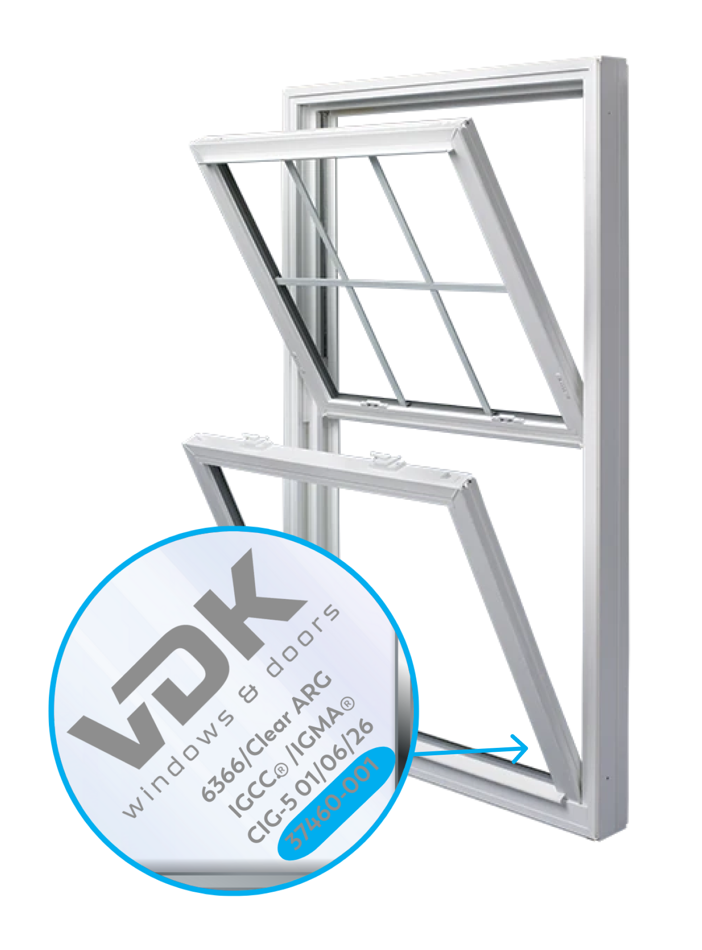 Serial number location on VDK window